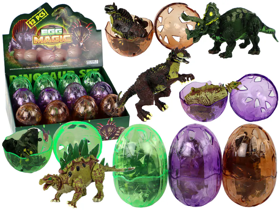 ⁨Jajo Figurka Dinozaura 3 Kolory 9 cm⁩ w sklepie Wasserman.eu