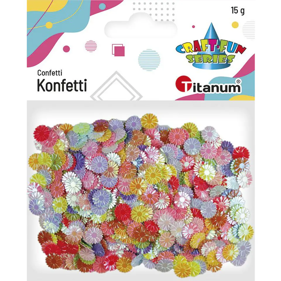 ⁨Konfetti kwiaty okrągłe 9mm mix kol. 15g 472902 TITANUM⁩ w sklepie Wasserman.eu