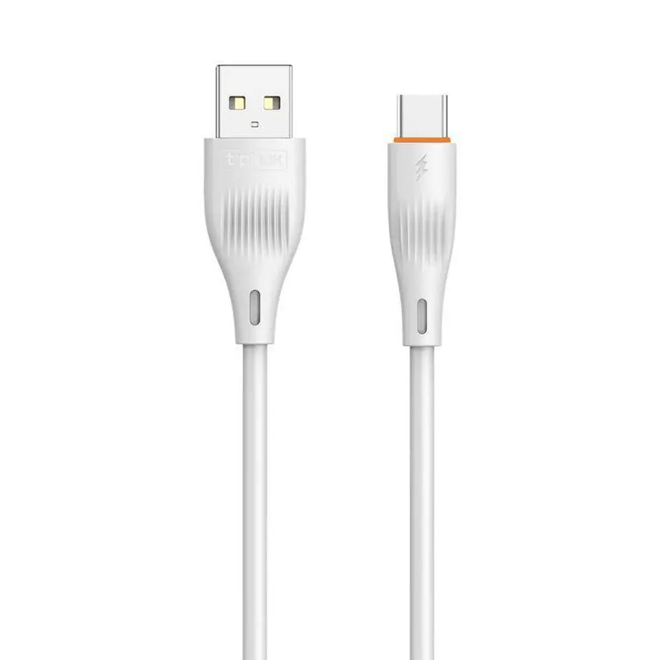 ⁨Kabel 3A 1m USB - USB-C T-Phox X-Lite biały⁩ w sklepie Wasserman.eu