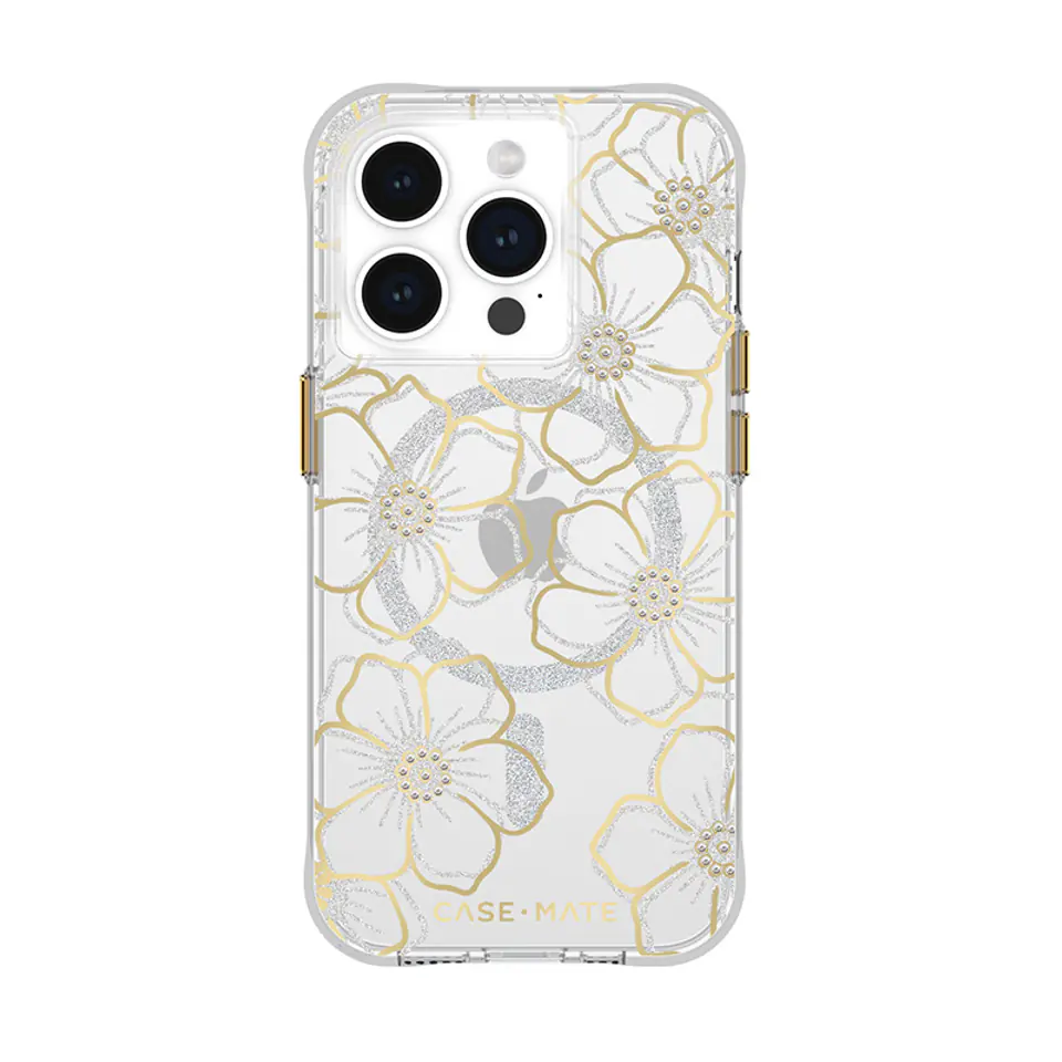 ⁨Case-Mate Floral Gems MagSafe - Etui iPhone 15 Pro (Gold)⁩ w sklepie Wasserman.eu