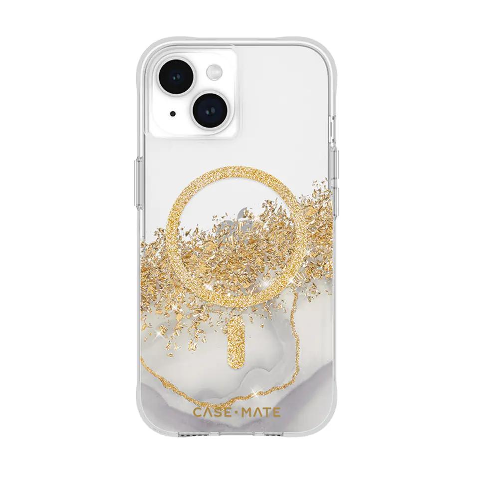 ⁨Case-Mate Karat MagSafe - Etui iPhone 15 / iPhone 14 / iPhone 13 zdobione złotem (Marble)⁩ w sklepie Wasserman.eu