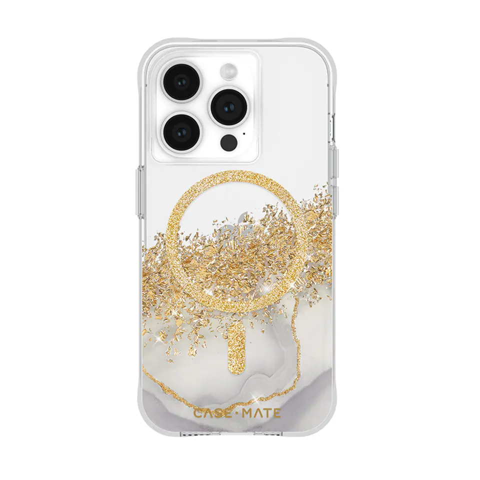 ⁨Case-Mate Karat MagSafe - Etui iPhone 15 Pro zdobione złotem (Marble)⁩ w sklepie Wasserman.eu