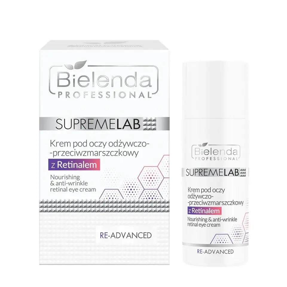 ⁨BIELENDA PROFESSIONAL SupremeLab Re-Advanced krem pod oczy odżywczo-przeciwzmarszczkowy z Retinalem 15ml⁩ w sklepie Wasserman.eu