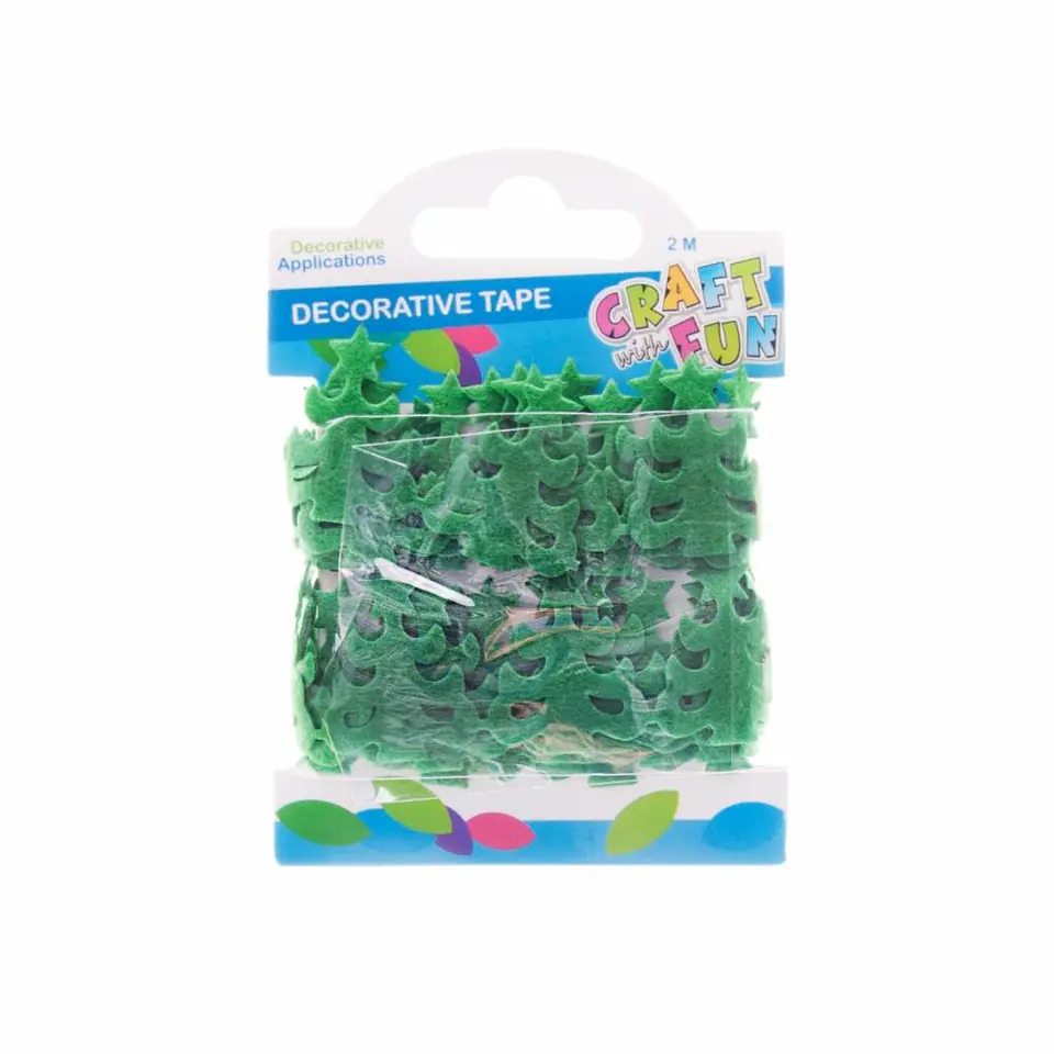⁨Taśma dekoracyjna Choinka 2 m zielona filc CRAFT WITH FUN 463512⁩ w sklepie Wasserman.eu