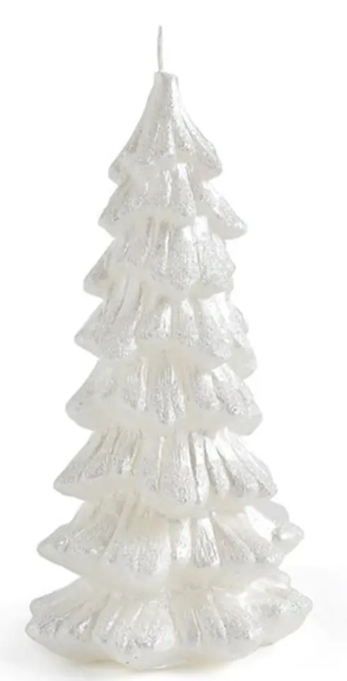 ⁨Christmas tree candle figurine large paraffin 10xh22cm white⁩ at Wasserman.eu