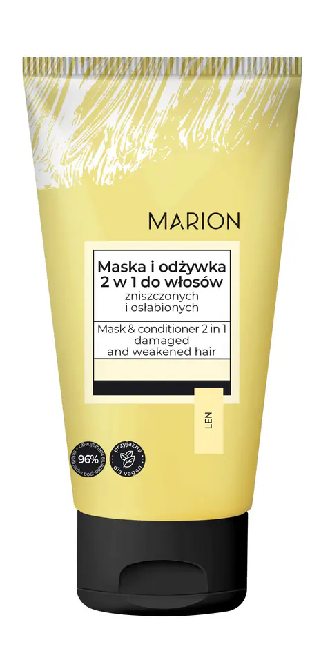 ⁨MARION Maska i odżywka 2w1 do włosów zniszczonych i osłabionych LEN 150 ml⁩ w sklepie Wasserman.eu