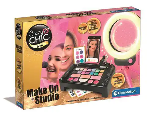 ⁨Zestaw kreatywny Crazy Chic studio Makeup CLEMENTONI 16653 CLM⁩ w sklepie Wasserman.eu