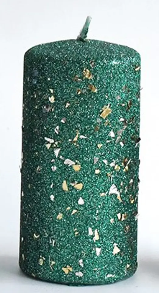 ⁨Świeca GLAMOUR NEW Walec duży 7xh17,5cm parafinowa zielona⁩ w sklepie Wasserman.eu