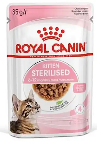⁨Royal Canin Kitten Sterilised karma mokra w sosie dla kociąt od 6 do 12 miesiąca życia, sterylizowanych saszetka 85g⁩ w sklepie Wasserman.eu