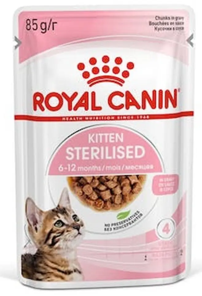 ⁨Royal Canin Kitten Sterilised karma mokra w sosie dla kociąt od 6 do 12 miesiąca życia, sterylizowanych saszetka 85g⁩ w sklepie Wasserman.eu