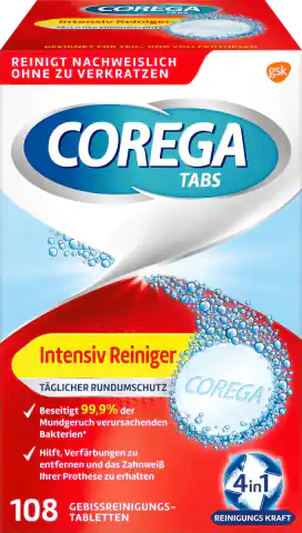 ⁨Corega Intensive Tabletki do Czyszczenia Protez 108 szt.⁩ w sklepie Wasserman.eu