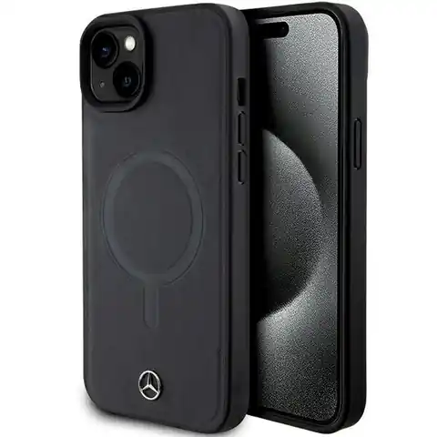 ⁨Mercedes MEHMP15S23RCMK iPhone 15 6.1" czarny/black hardcase Smooth Leather MagSafe⁩ w sklepie Wasserman.eu
