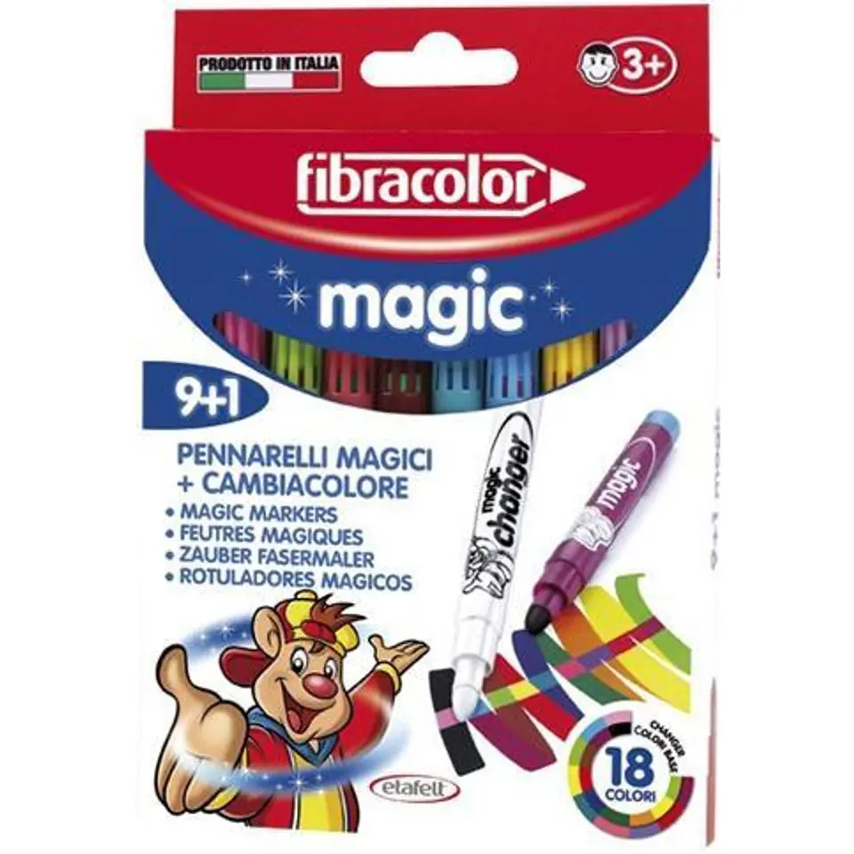 ⁨Flamastry magiczne MAGIC 9+1 (18 kol.) FIBRACOLOR⁩ w sklepie Wasserman.eu