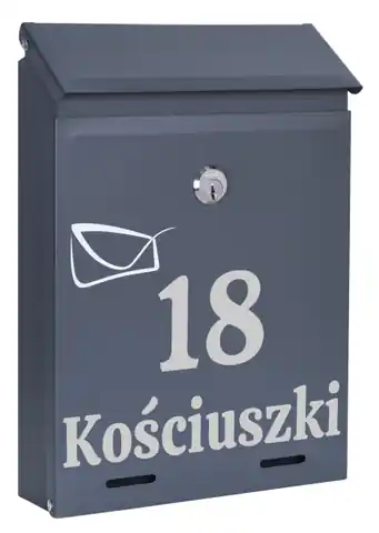 ⁨Skrzynka pocztowa na listy Odvin antracyt z napisami⁩ w sklepie Wasserman.eu