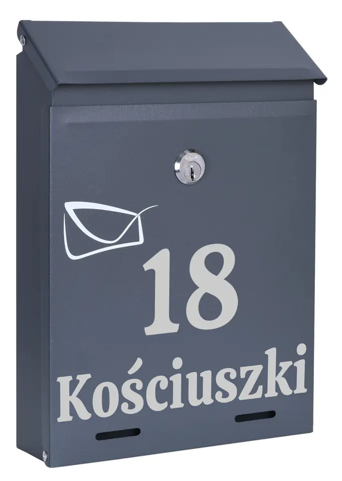 Skrzynka pocztowa na listy Odvin antracyt z napisami w sklepie Wasserman.eu