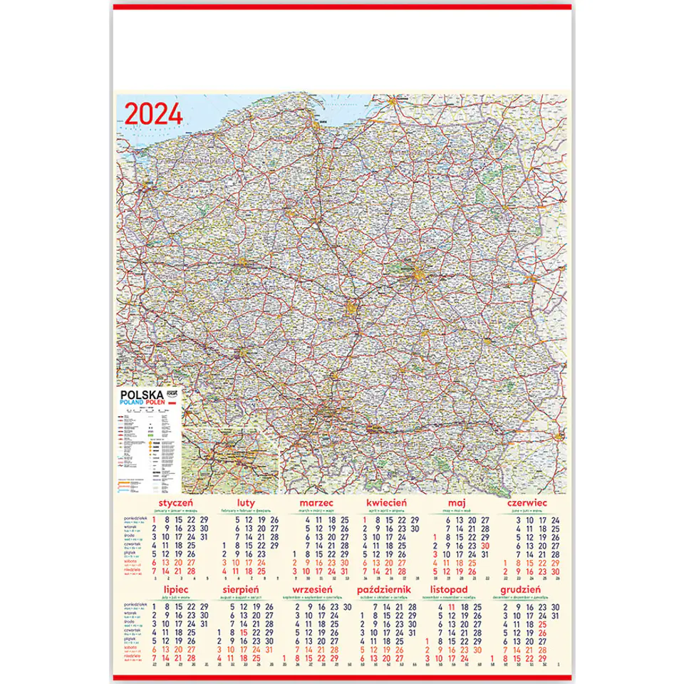 ⁨Kalendarz Plakatowy B1, P20 - MAPA 67x98cm TELEGRAPH⁩ w sklepie Wasserman.eu