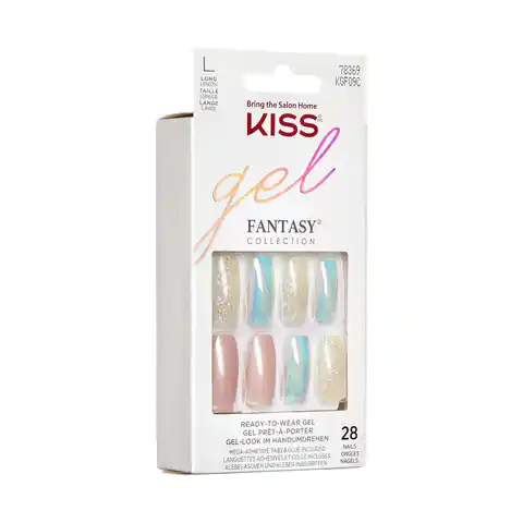 ⁨KISS Sztuczne Paznokcie Gel Fantasy -Party`s Over (rozmiar L) 1op.(28szt)⁩ w sklepie Wasserman.eu
