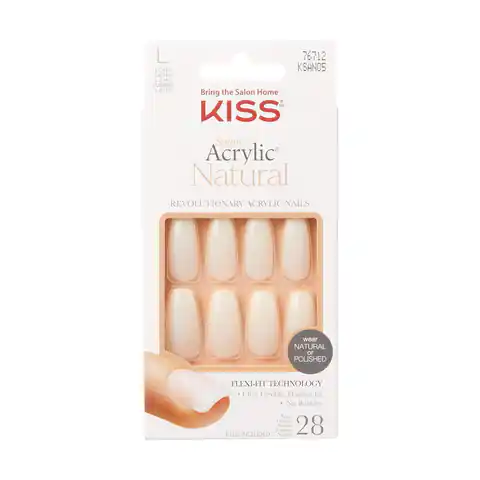 ⁨KISS Salon Sztuczne Paznokcie Acrylic Natural - Strong Enough (rozmiar L) 1op.(28szt)⁩ w sklepie Wasserman.eu