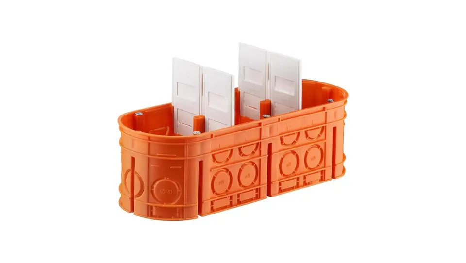 ⁨Puszka podtynkowa potrójna 60mm pomarańczowa M3x60F Multiwall 33167008⁩ w sklepie Wasserman.eu