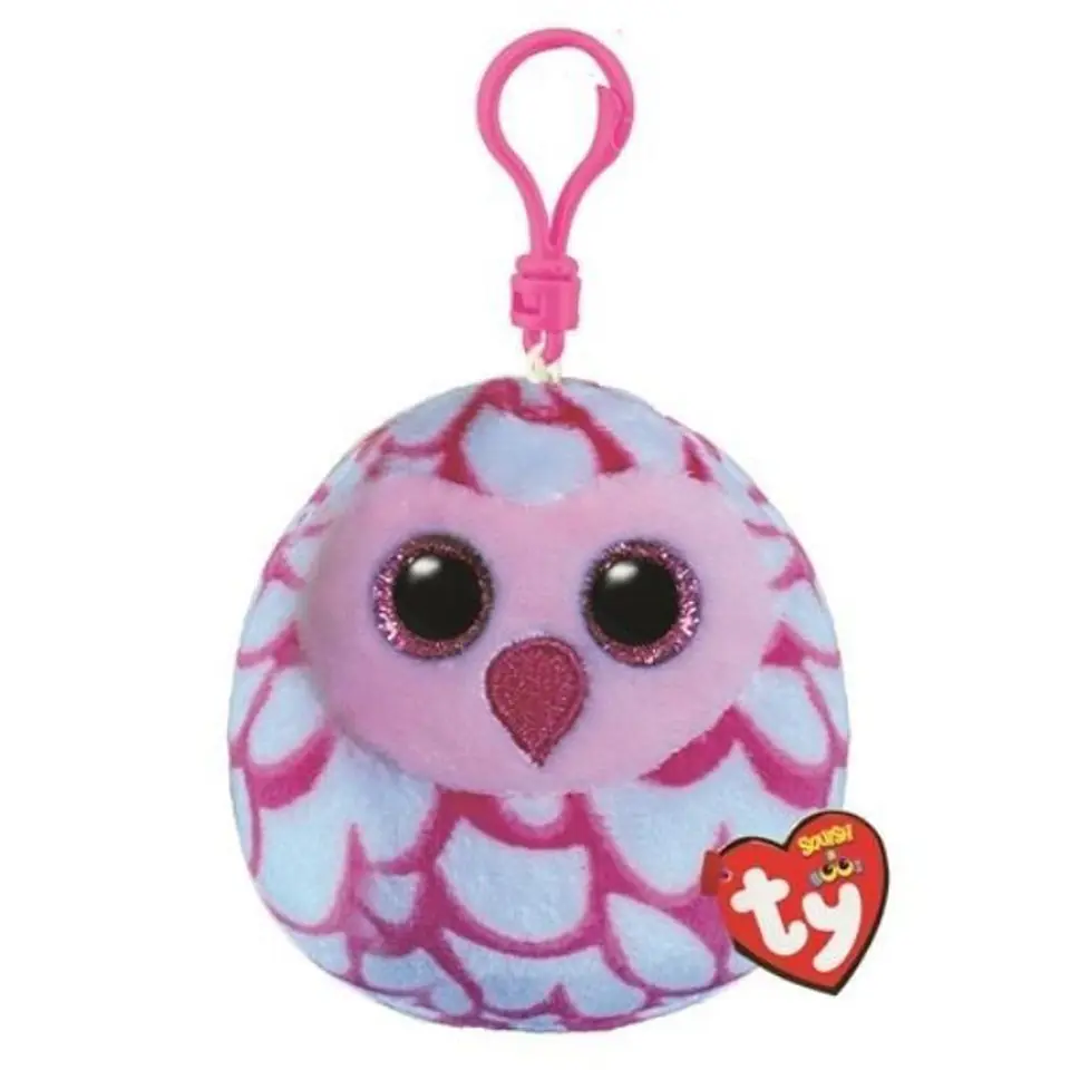 Squish-a-Boos Pinky - sowa 8,5cm brelok w sklepie Wasserman.eu