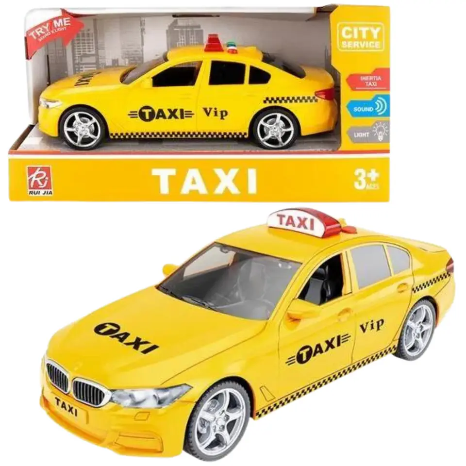 ⁨Samochód Taksówka Taxi Efekty Świetlne I Dźwiękowe Otwierane Drzwi Syrena⁩ w sklepie Wasserman.eu