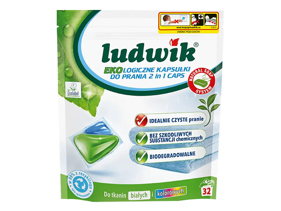 ⁨90-105# Ekologiczne kapsułki do prania 32 szt.⁩ w sklepie Wasserman.eu