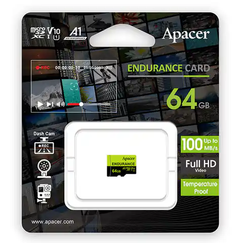 ⁨Apacer Karta pamięci Endurance, 64GB, micro SDXC, AP64GEDM0D05-R, UHS-I U3 (Class 10), V30, A1⁩ w sklepie Wasserman.eu