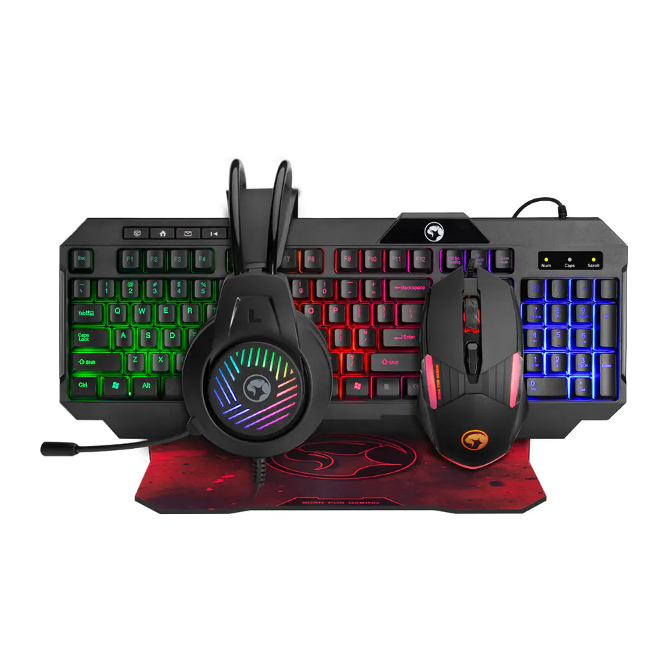 Marvo CM430 CZ/SK, zestaw klawiatura mysz dla gracza, podkładka, klawiatura, CZ/SK, do gry, membranowa rodzaj przewodowa (USB), cz w sklepie Wasserman.eu