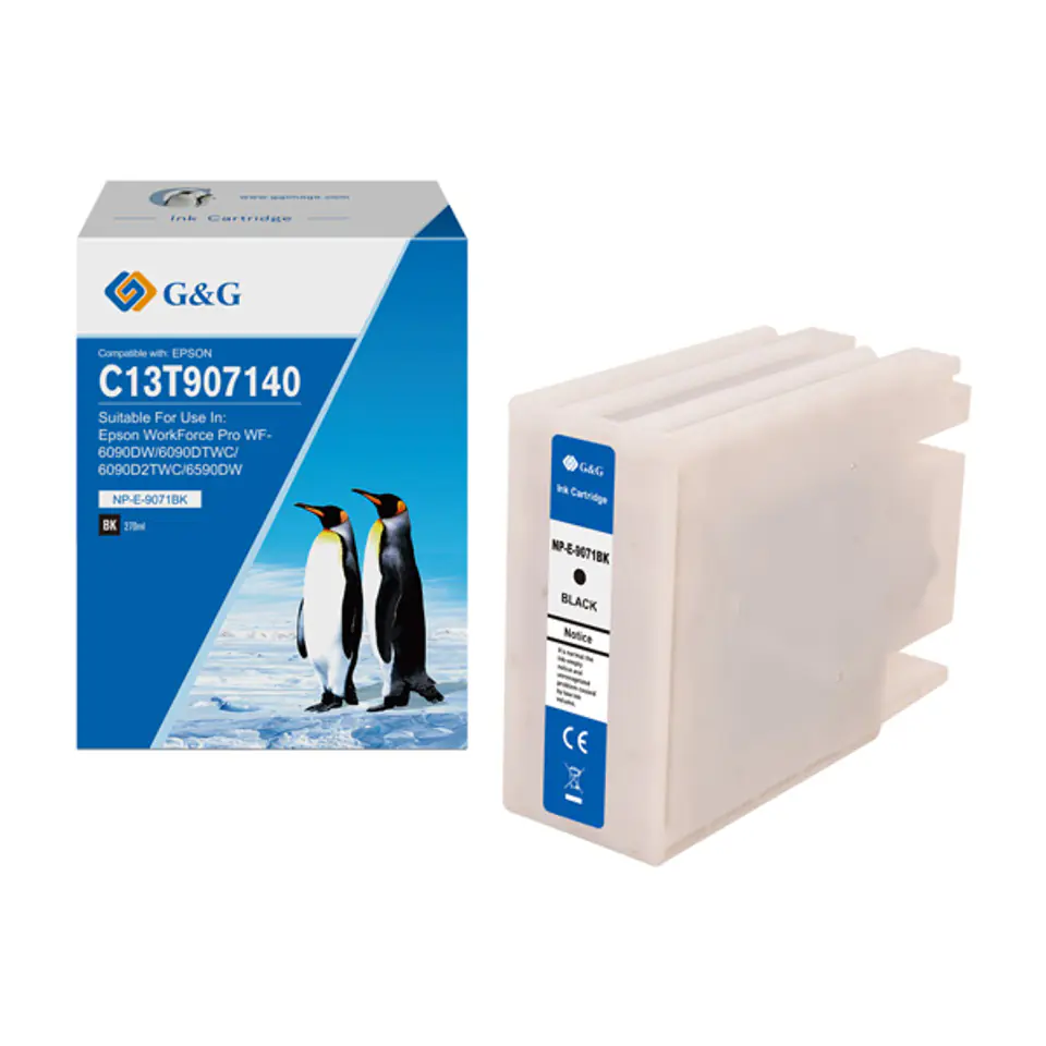 ⁨G&G kompatybilny ink / tusz z C13T907140, NP-E-9071BK, black⁩ w sklepie Wasserman.eu