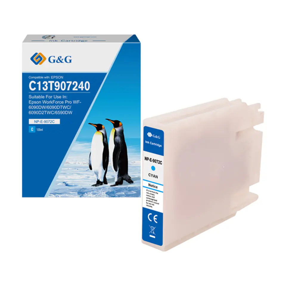 ⁨G&G kompatybilny ink / tusz z C13T907240, NP-E-9072C, cyan⁩ w sklepie Wasserman.eu