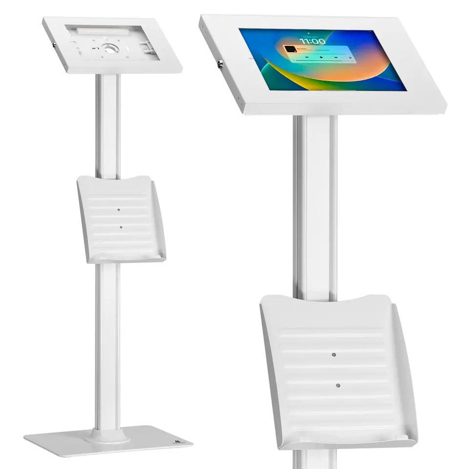 ⁨Maclean MC-476W Floor Advertising Tablet Holder with Locking Device, 9.7"-11", Compatible with iPad/iPad Air/iPad Pro, Samsung Galaxy Tab A/Tab A7/Tab S6 Lite⁩ at Wasserman.eu