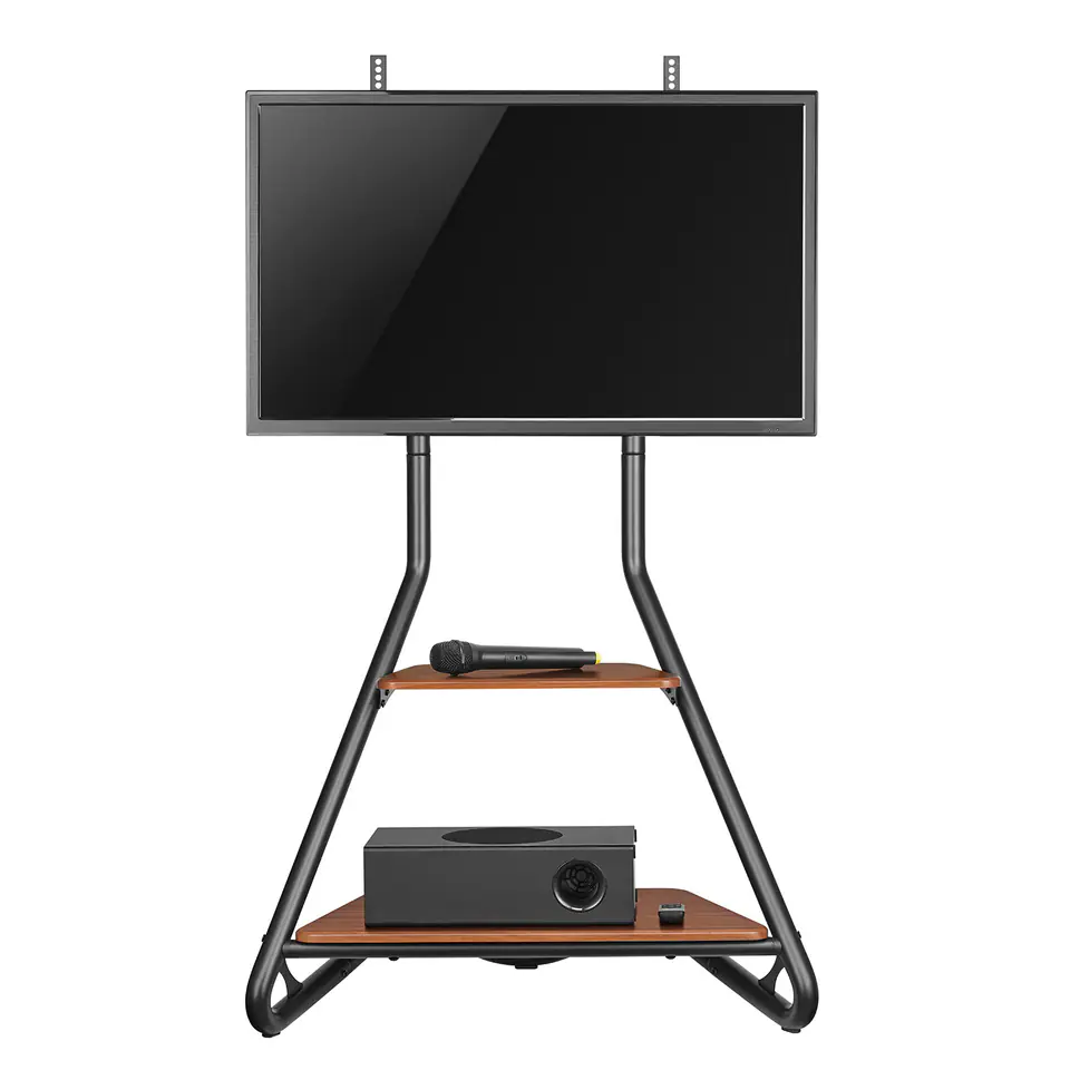 ⁨Maclean MC-455 Freestanding Corner TV Stand in Bauhaus Style, Free-standing TV Holder with Two Levels, Made of Wood, Load Capacity up to 10 kg, TV Mount up to 40 kg, 37-75'', Max. VESA 600x400, Max. Height 1460mm⁩ at Wasserman.eu