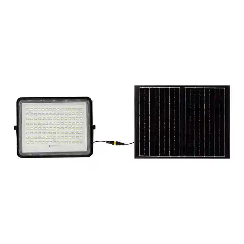 ⁨Solar LED projector V-TAC 20W Remote, AUTO, Timer, IP65 Black VT-180W 4000K 1800lm⁩ at Wasserman.eu