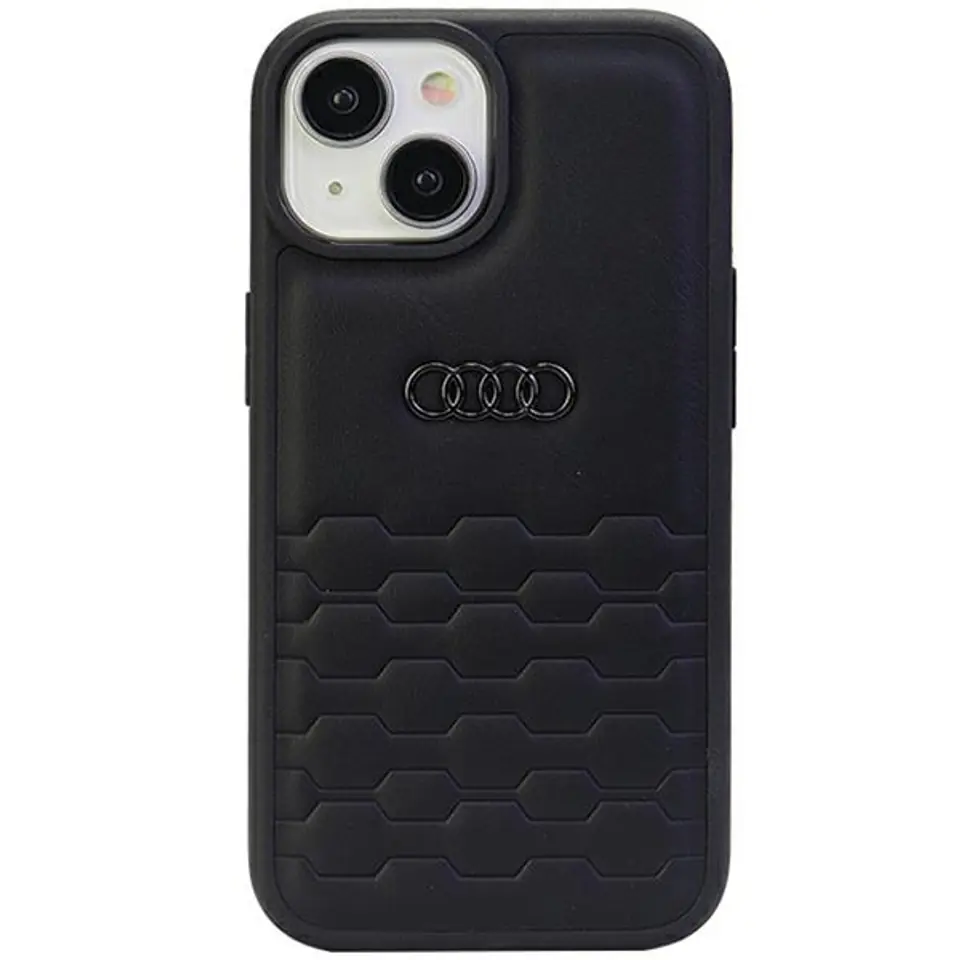 ⁨Audi GT Synthetic Leather iPhone 15 6.1" czarny/black hardcase AU-TPUPCIP15-GT/D2-BK⁩ w sklepie Wasserman.eu