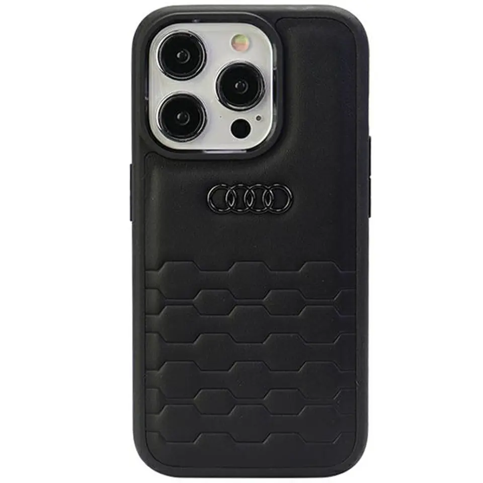 ⁨Audi GT Synthetic Leather iPhone 15 Pro 6.1"czarny/black hardcase AU-TPUPCIP15P-GT/D2-BK⁩ w sklepie Wasserman.eu