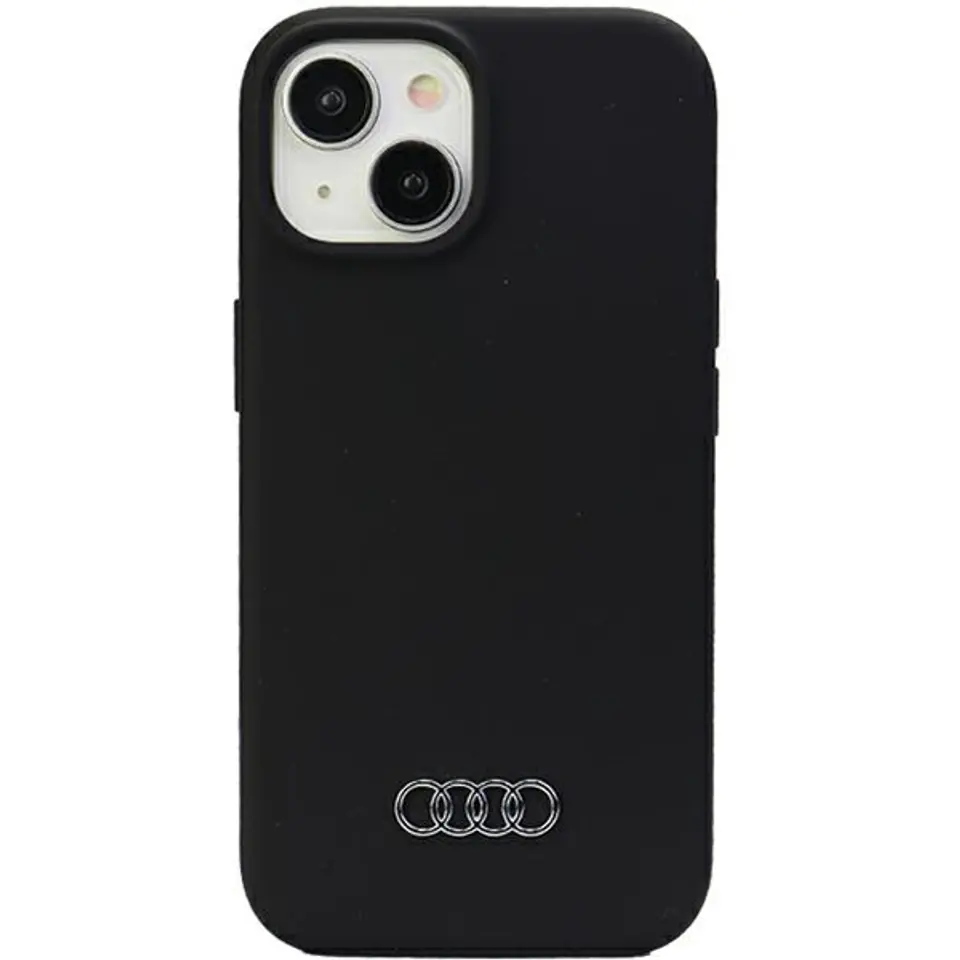 ⁨Audi Silicone Case iPhone 15 6.1" czarny/black hardcase AU-LSRIP15-Q3/D1-BK⁩ w sklepie Wasserman.eu