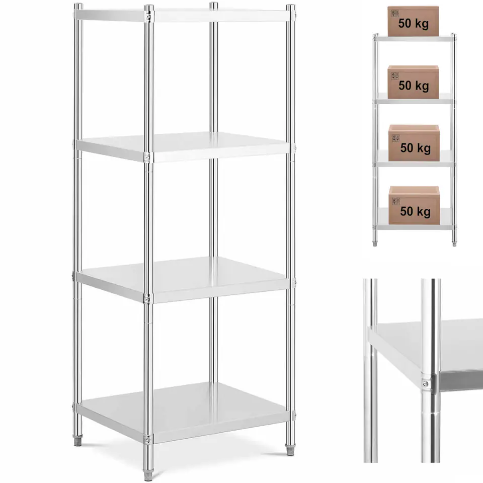 ⁨Regał metalowy magazynowy gastronomiczny do 200 kg 70 x 60 x 180 cm⁩ w sklepie Wasserman.eu