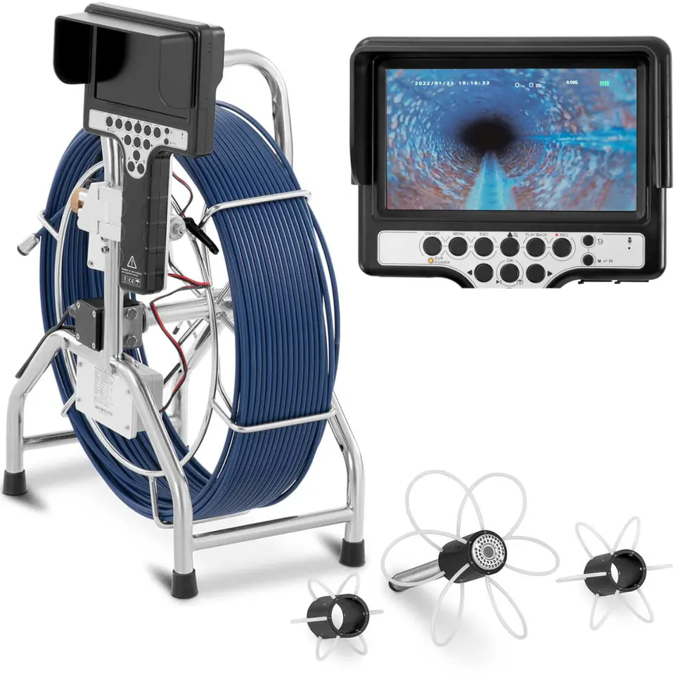 Endoskop kamera diagnostyczna inspekcyjna 12 LED TFT 7 cali SD 60 m w sklepie Wasserman.eu
