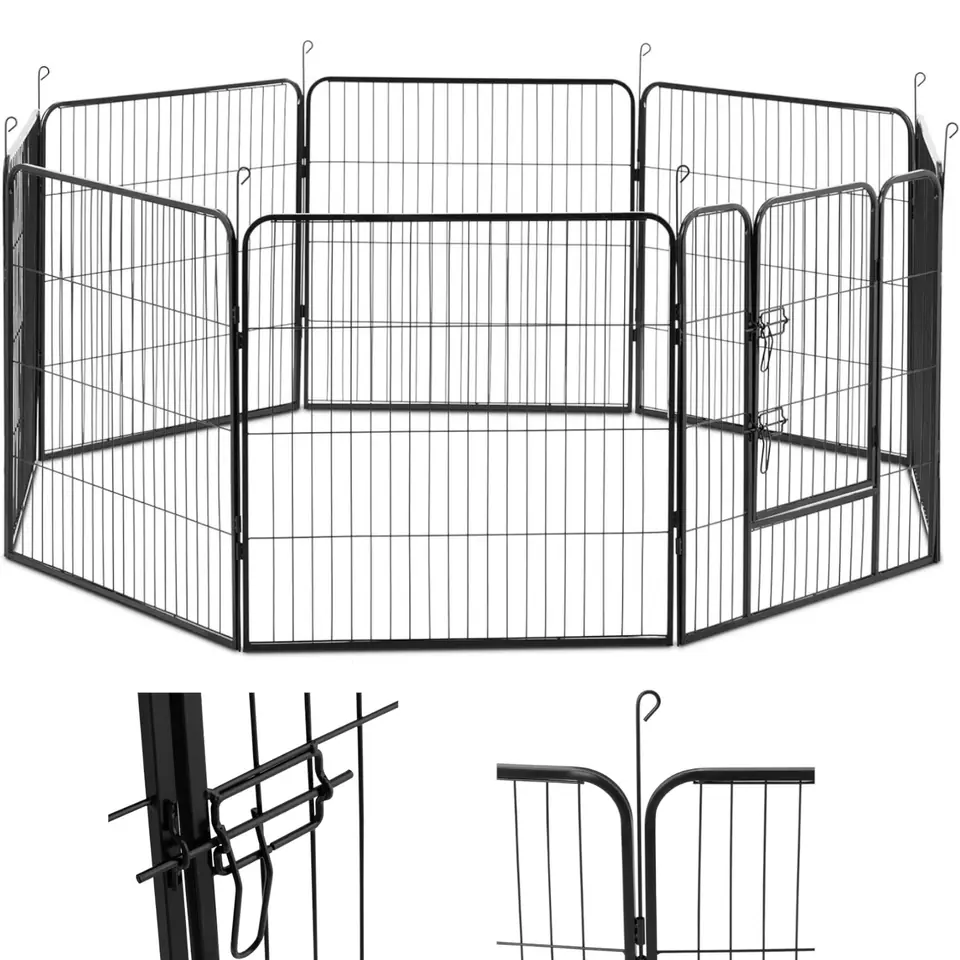 ⁨Kojec zagroda wybieg dla psów szczeniąt z bramką wys. 81 cm 8 segmentów⁩ w sklepie Wasserman.eu