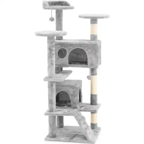 ⁨Drapak wieża domek dla kota 2 piłki 49x49x137cm UNI_CT_03⁩ w sklepie Wasserman.eu