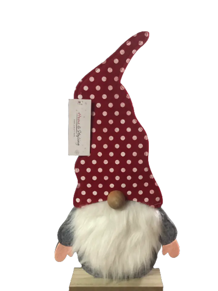 ⁨Dwarf Nicholas Dwarf figurine Christmas decoration with polka dot cap 43cm⁩ at Wasserman.eu