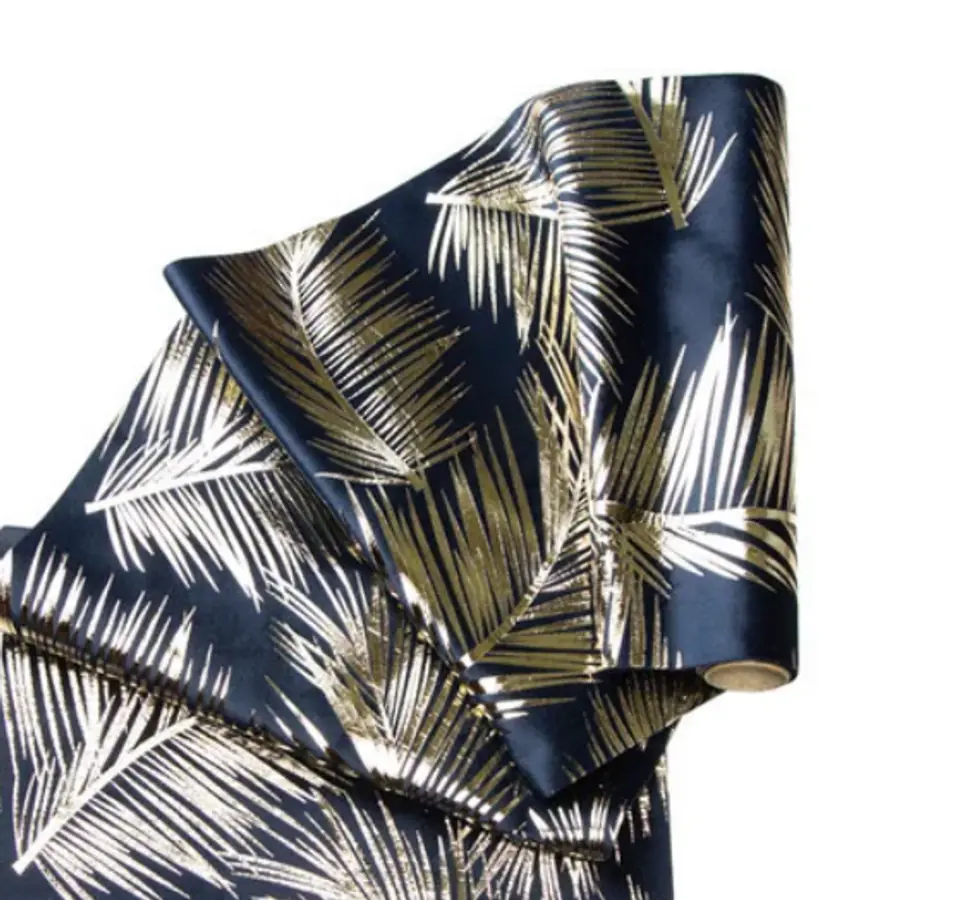 ⁨Tread tablecloth with embossed leaf pattern velvet 150cm Pattern:1⁩ at Wasserman.eu