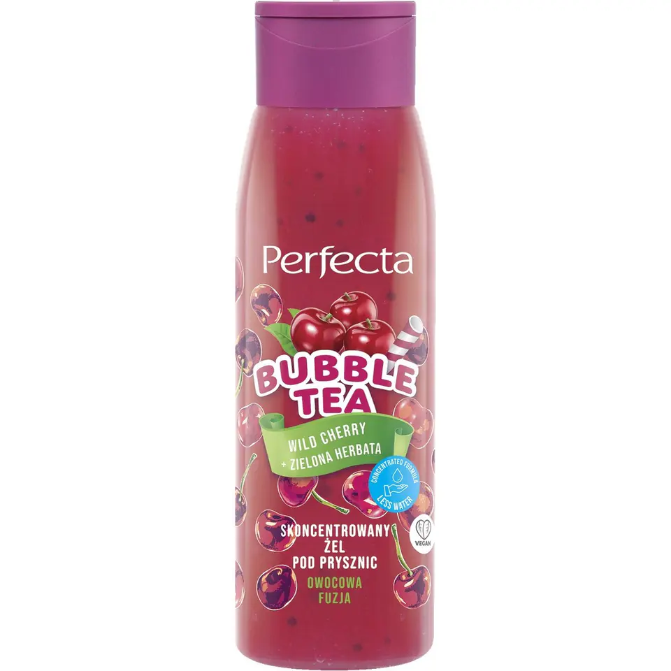 ⁨PERFECTA Bubble Tea Skoncentrowany Żel pod prysznic Wild Cherry & Green Tea 400ml⁩ w sklepie Wasserman.eu