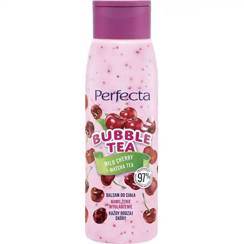 ⁨PERFECTA Bubble Tea Balsam do ciała Wild Cherry & Matcha Tea 400ml⁩ w sklepie Wasserman.eu
