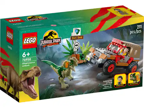 ⁨LEGO 76958 JURASSIC WORLD Zasadzka na dilofozaura⁩ w sklepie Wasserman.eu