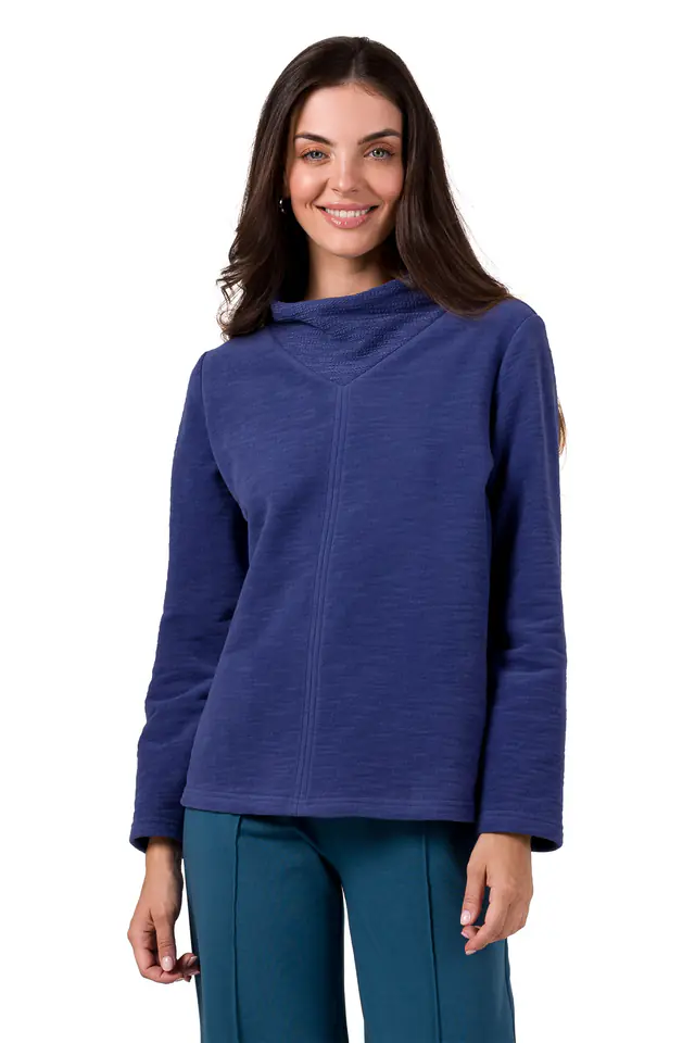 ⁨B268 Bluza z wysokim kołnierzem - indygo (kolor indygo, rozmiar L)⁩ w sklepie Wasserman.eu