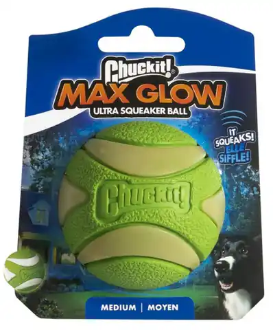 ⁨Chuckit! Max Glow Ultra Squeaker Ball Medium [43142]⁩ w sklepie Wasserman.eu