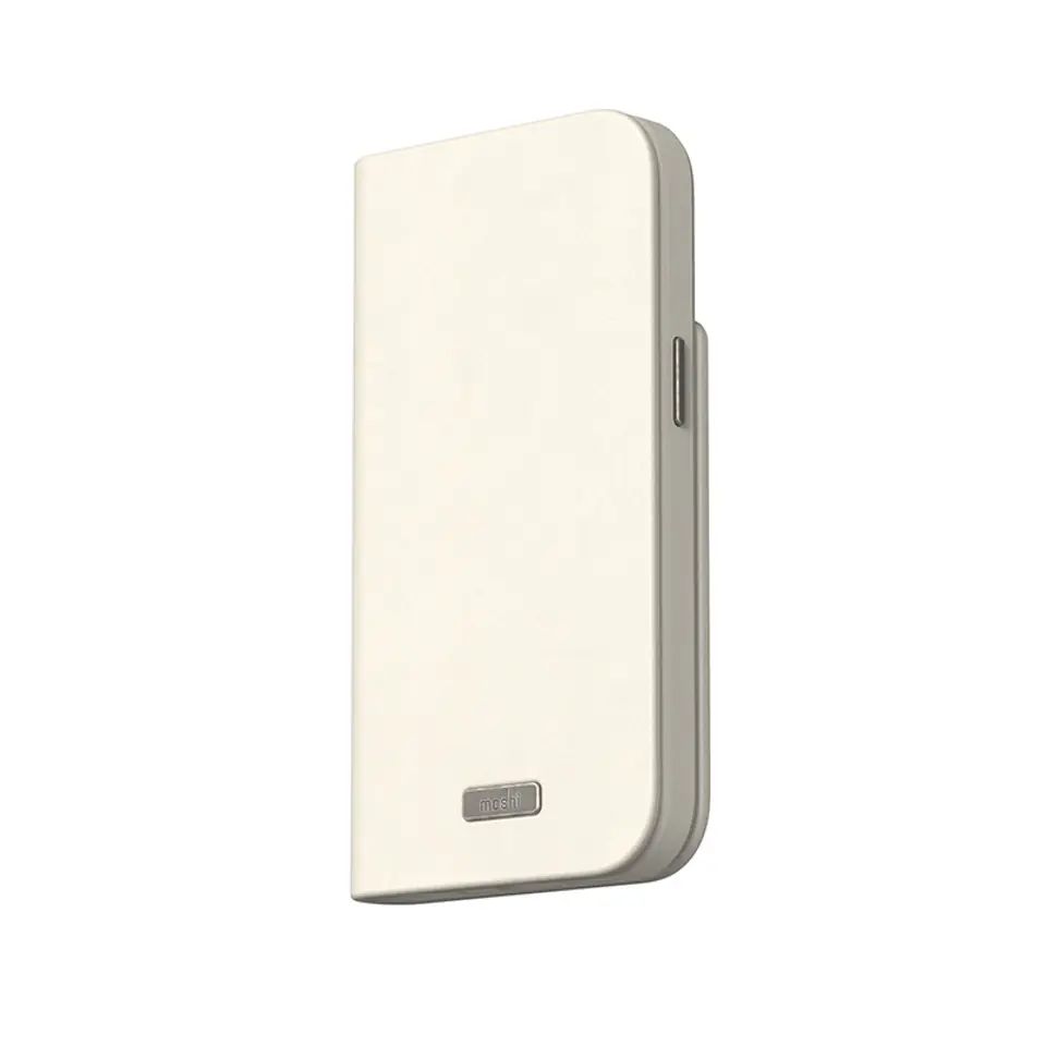 ⁨Moshi Overture MagSafe - Skórzane etui 3w1 z klapką iPhone 15 (Eggnog White)⁩ w sklepie Wasserman.eu