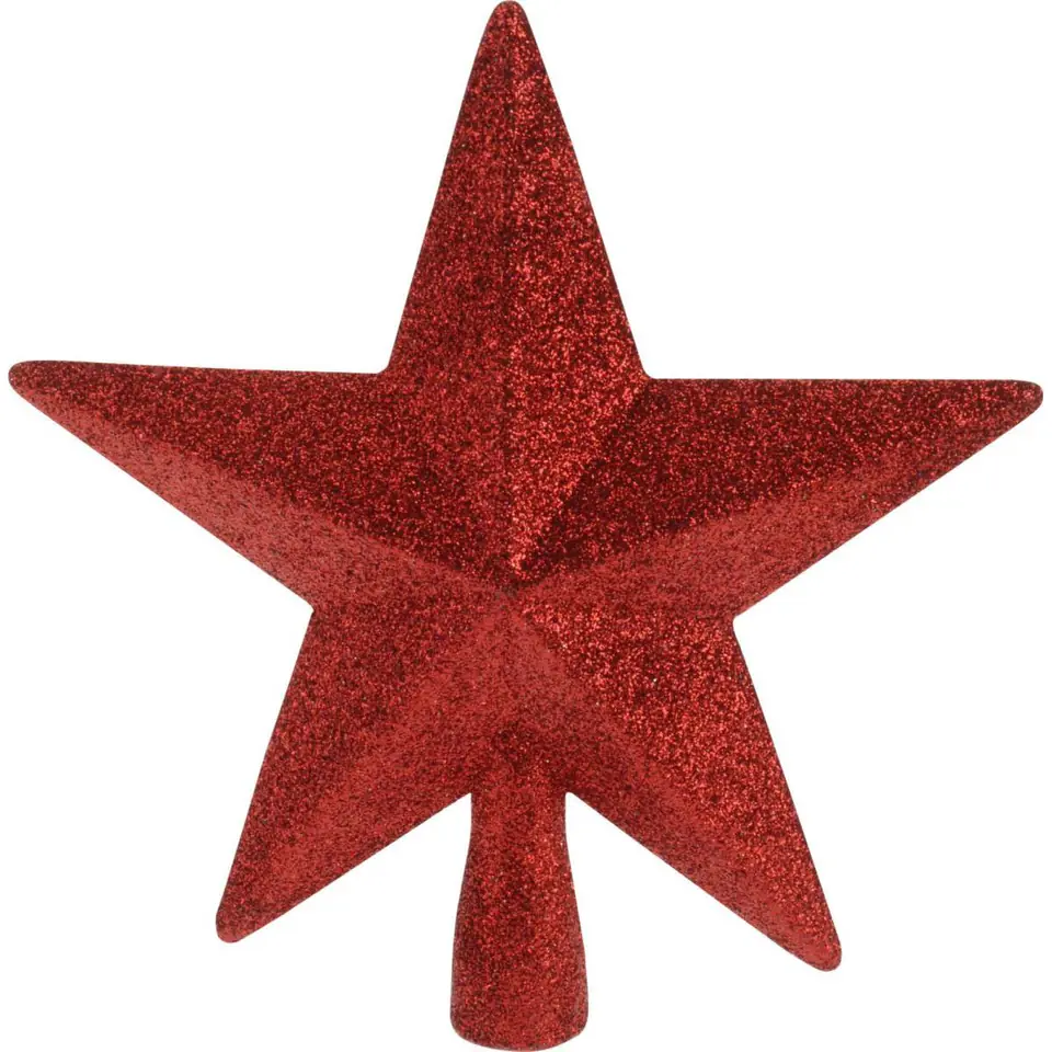 ⁨Spitz for Christmas tree red star 19 cm⁩ at Wasserman.eu