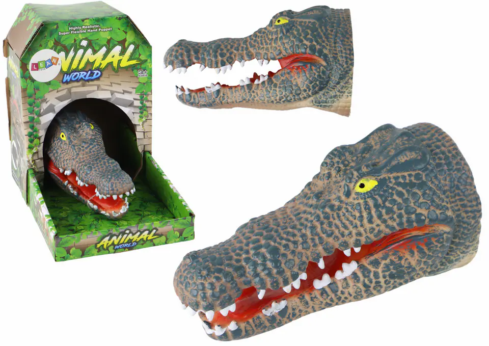 ⁨Pacynka na Rękę Krokodyl Zwierzątko Szary⁩ w sklepie Wasserman.eu